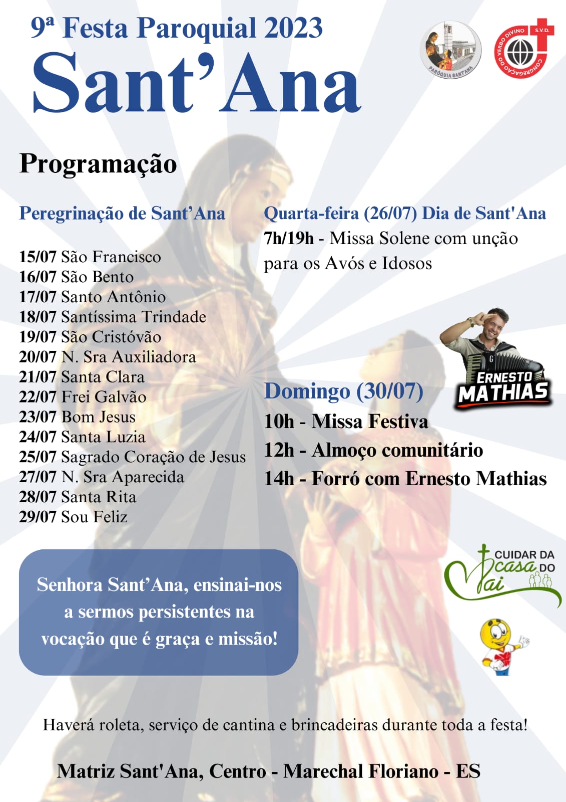 9ª Festa Paroquial em honra a Sant’Ana acontecerá neste final de semana