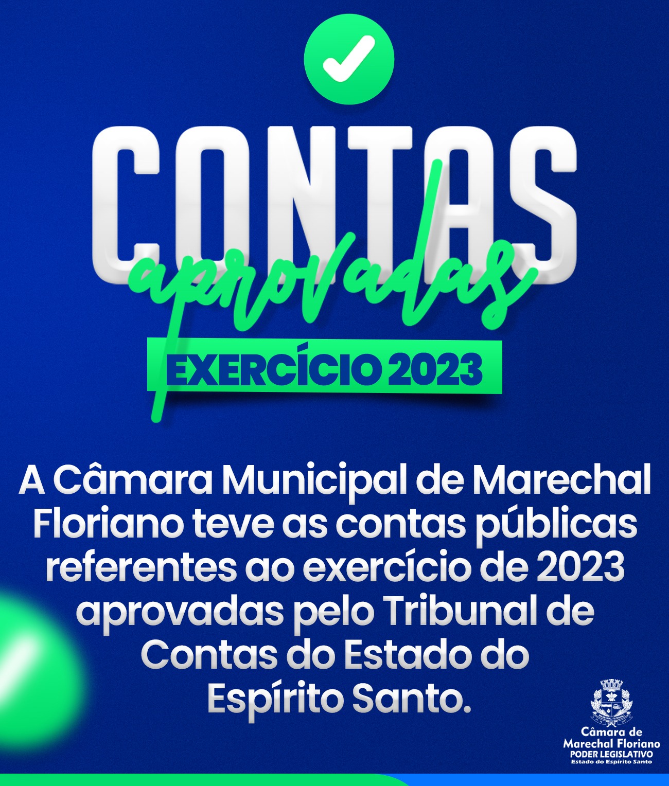 Câmara de Marechal Floriano tem contas de 2023 aprovadas com destaque pelo TCE-ES