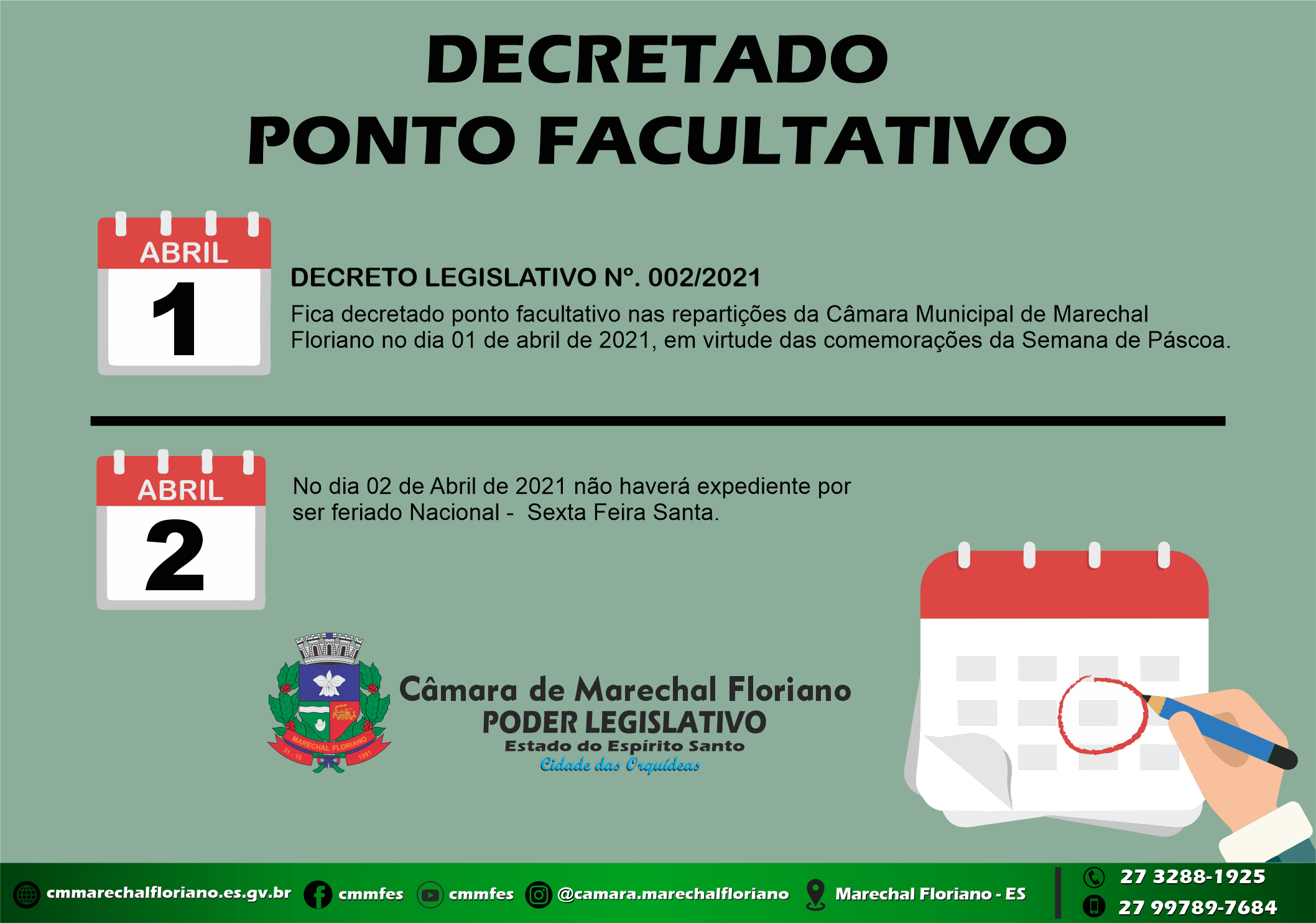 DECRETADO PONTO FACULTATIVO