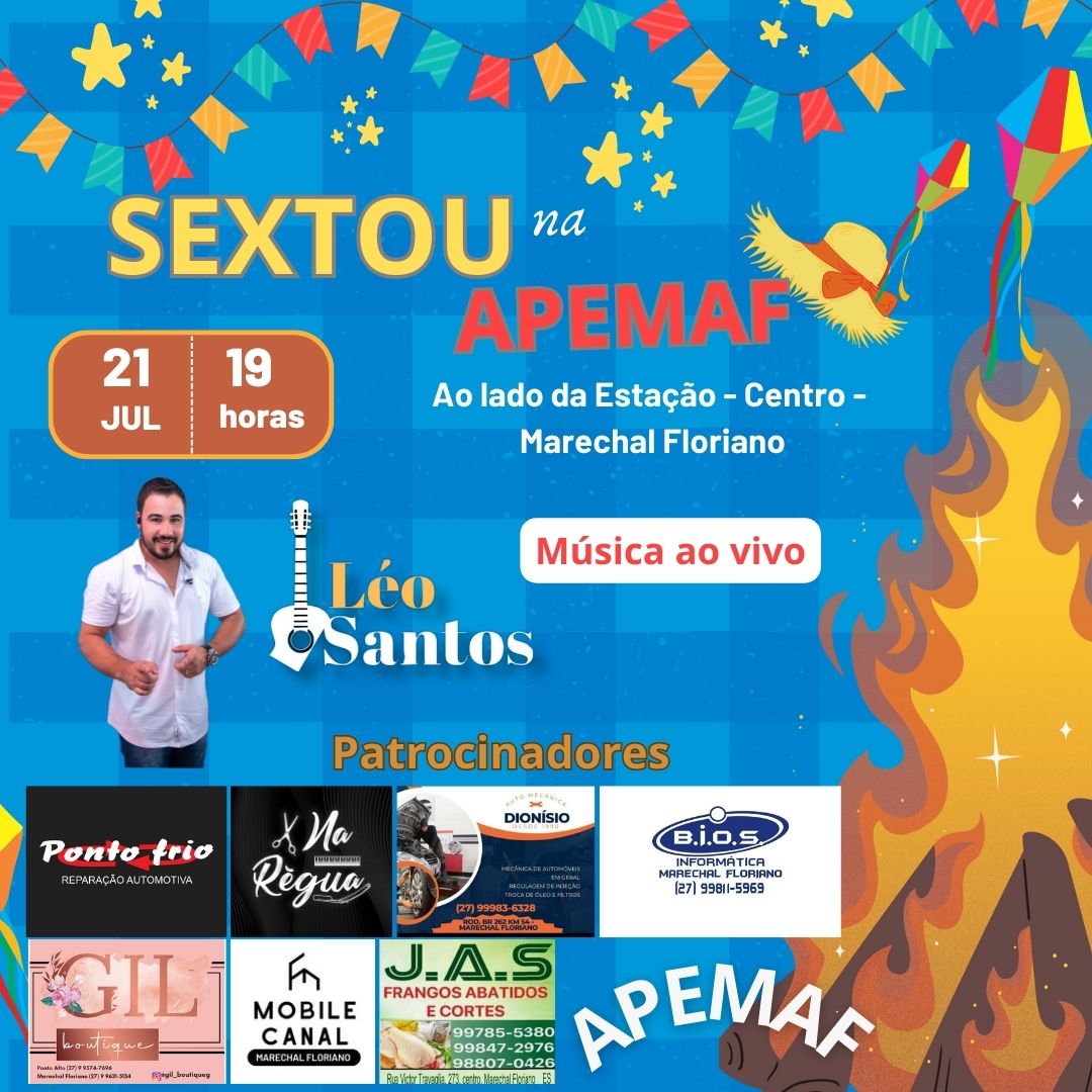 Final de semana em Marechal Floriano terá música ao vivo e atrações culturais 