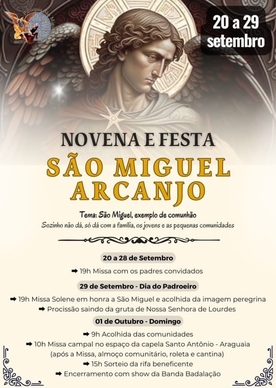 Araguaya terá festa em honra a São Miguel Arcanjo neste final de semana