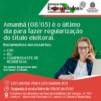 Último dia para realizar a regularização do Título Eleitoral