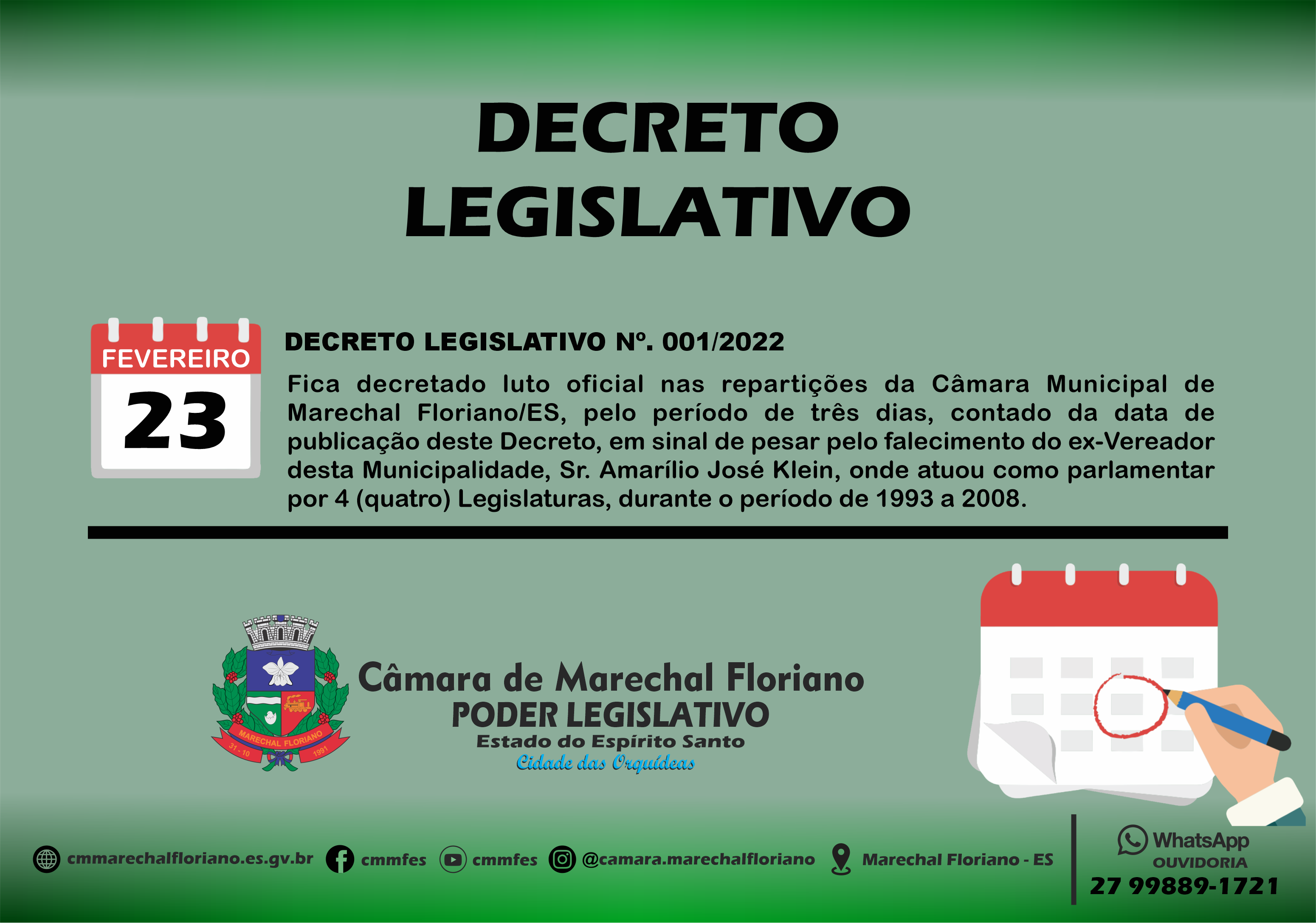 DECRETO LEGISLATIVO Nº. 001/2022